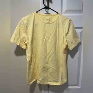 Denim&Co Pale Yellow Short Sleeve Shirt